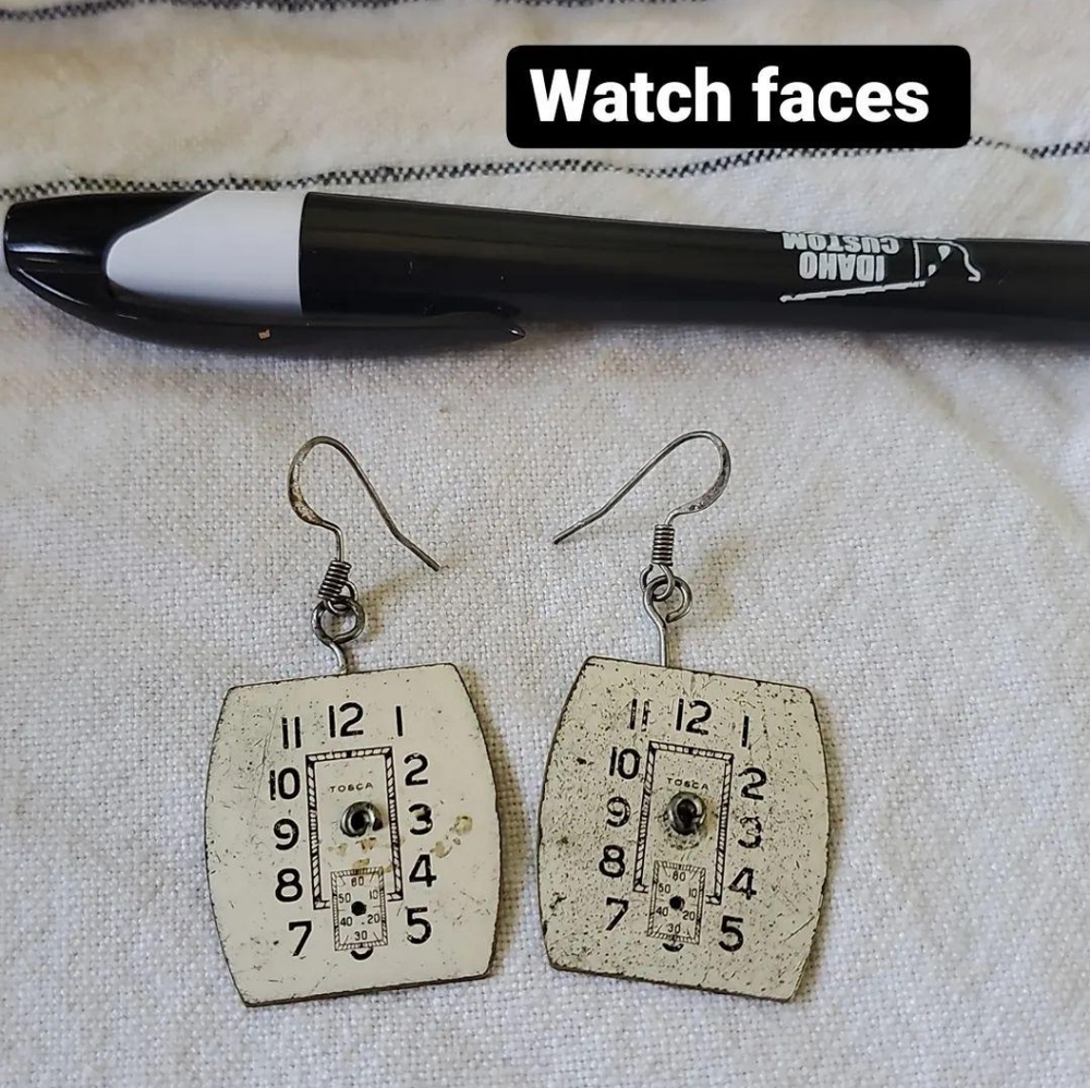 Watch Face Earrings